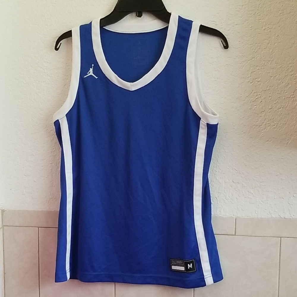 Jordan Blue and White Athletic Tank
